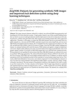 deepNIR: Datasets for generating synthetic NIR images and improved fruit
  detection system using deep learning techniques