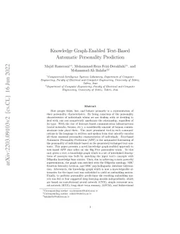 Knowledge Graph-Enabled Text-Based Automatic Personality Prediction