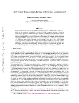 Are Vision Transformers Robust to Spurious Correlations?