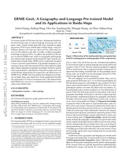 ERNIE-GeoL: A Geography-and-Language Pre-trained Model and its
  Applications in Baidu Maps