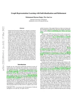 Graph Representation Learning with Individualization and Refinement