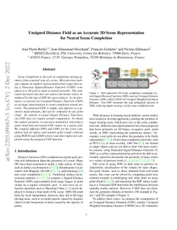 Unsigned Distance Field as an Accurate 3D Scene Representation for
  Neural Scene Completion