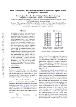 ODE Transformer: An Ordinary Differential Equation-Inspired Model for
  Sequence Generation