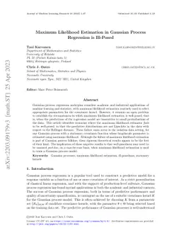 Maximum Likelihood Estimation in Gaussian Process Regression is
  Ill-Posed