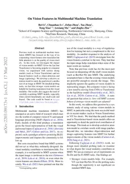 On Vision Features in Multimodal Machine Translation