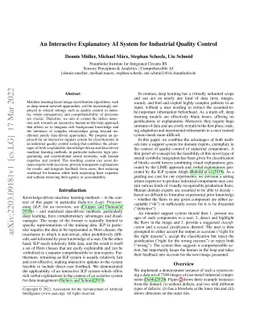 An Interactive Explanatory AI System for Industrial Quality Control