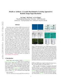Details or Artifacts: A Locally Discriminative Learning Approach to
  Realistic Image Super-Resolution