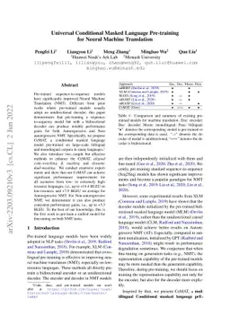 Universal Conditional Masked Language Pre-training for Neural Machine
  Translation