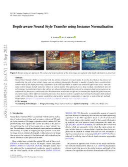 Depth-aware Neural Style Transfer using Instance Normalization
