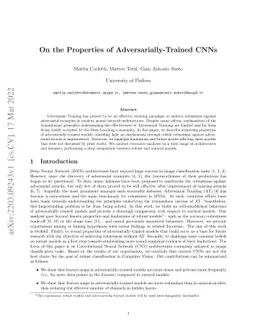 On the Properties of Adversarially-Trained CNNs