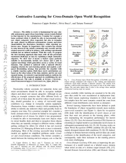 Contrastive Learning for Cross-Domain Open World Recognition