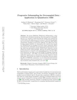 Progressive Subsampling for Oversampled Data - Application to
  Quantitative MRI