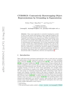 CYBORGS: Contrastively Bootstrapping Object Representations by Grounding
  in Segmentation