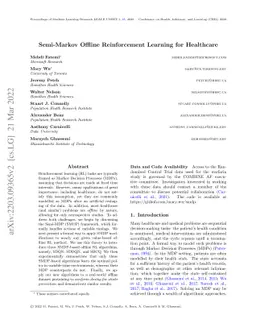 Semi-Markov Offline Reinforcement Learning for Healthcare