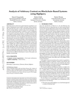 Analysis of Arbitrary Content on Blockchain-Based Systems using BigQuery