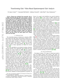 Transforming Gait: Video-Based Spatiotemporal Gait Analysis