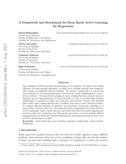 A Framework and Benchmark for Deep Batch Active Learning for Regression
