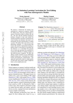 An Imitation Learning Curriculum for Text Editing with
  Non-Autoregressive Models