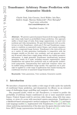 Transframer: Arbitrary Frame Prediction with Generative Models