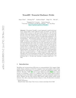 TensoRF: Tensorial Radiance Fields