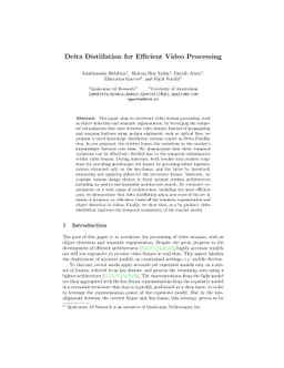Delta Distillation for Efficient Video Processing