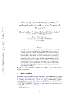 Generating unrepresented proportions of geological facies using
  Generative Adversarial Networks