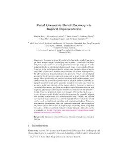 Facial Geometric Detail Recovery via Implicit Representation