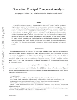 Generative Principal Component Analysis