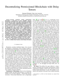 Decentralizing Permissioned Blockchain with Delay Towers
