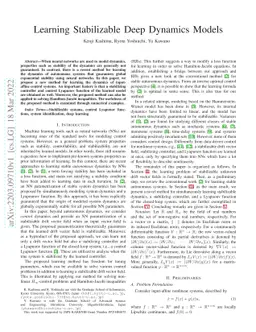 Learning Stabilizable Deep Dynamics Models
