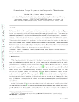 Deterministic Bridge Regression for Compressive Classification
