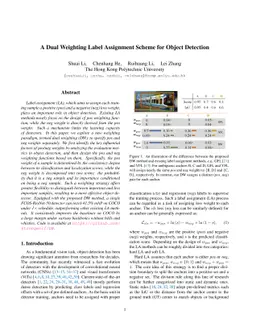 A Dual Weighting Label Assignment Scheme for Object Detection