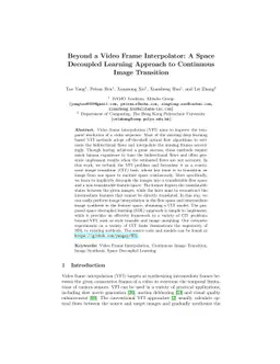 Beyond a Video Frame Interpolator: A Space Decoupled Learning Approach
  to Continuous Image Transition