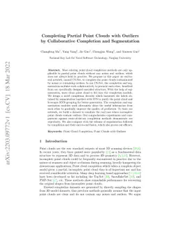 Completing Partial Point Clouds with Outliers by Collaborative
  Completion and Segmentation