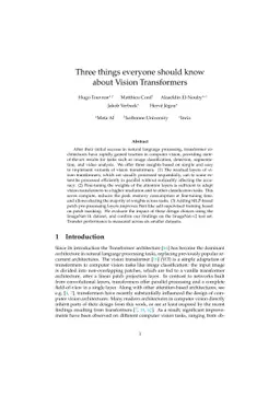 Three things everyone should know about Vision Transformers