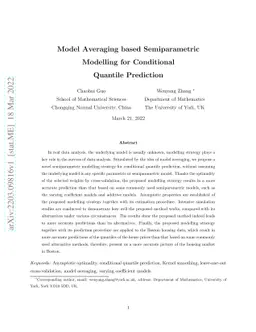 Model Averaging based Semiparametric Modelling for Conditional Quantile
  Prediction