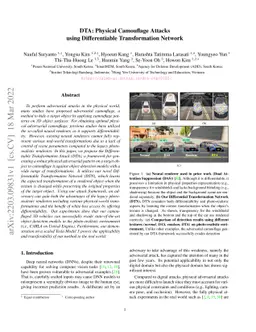 DTA: Physical Camouflage Attacks using Differentiable Transformation
  Network