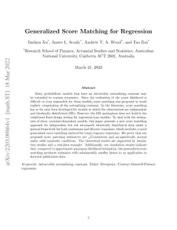 Generalized Score Matching for Regression