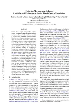 Under the Morphosyntactic Lens: A Multifaceted Evaluation of Gender Bias
  in Speech Translation