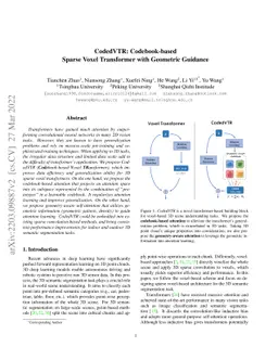 CodedVTR: Codebook-based Sparse Voxel Transformer with Geometric
  Guidance