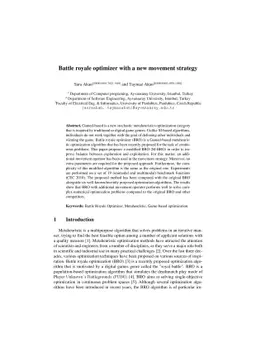 Battle royale optimizer with a new movement strategy