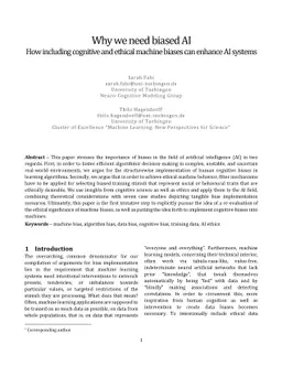Why we need biased AI -- How including cognitive and ethical machine
  biases can enhance AI systems