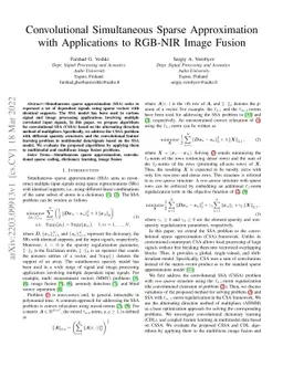 Convolutional Simultaneous Sparse Approximation with Applications to
  RGB-NIR Image Fusion