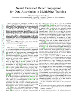 Neural Enhanced Belief Propagation for Data Association in Multiobject
  Tracking