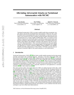 Alleviating Adversarial Attacks on Variational Autoencoders with MCMC