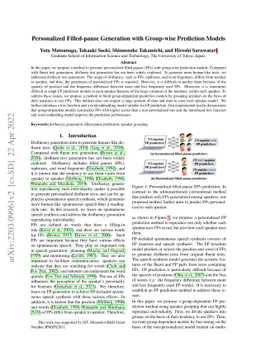 Personalized Filled-pause Generation with Group-wise Prediction Models