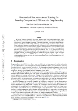 Randomized Sharpness-Aware Training for Boosting Computational
  Efficiency in Deep Learning