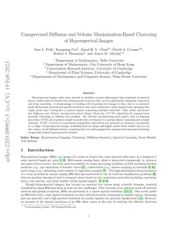 Unsupervised Diffusion and Volume Maximization-Based Clustering of
  Hyperspectral Images