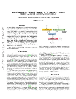 Towards Reducing the Need for Speech Training Data To Build Spoken
  Language Understanding Systems