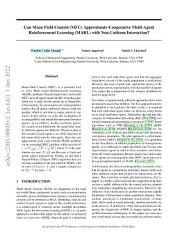 Can Mean Field Control (MFC) Approximate Cooperative Multi Agent
  Reinforcement Learning (MARL) with Non-Uniform Interaction?